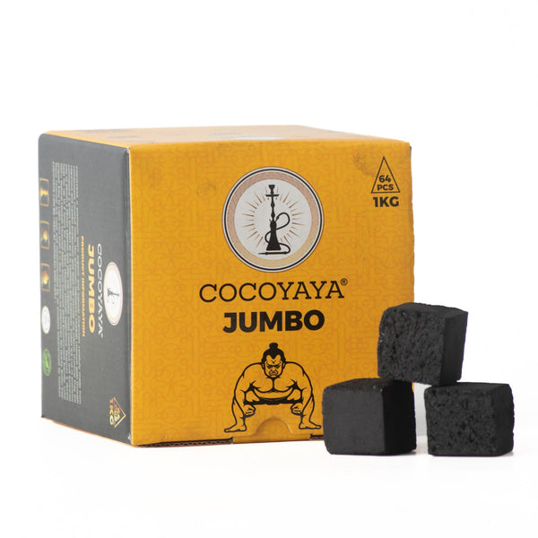 COCOYAYA Jumbo Coconut Charcoal for Hookah 1KG (64 Pcs)