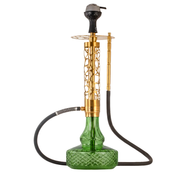 COCOYAYA Almavi Hookah (Ferro Series) - Gold Stem / Dark Green Base