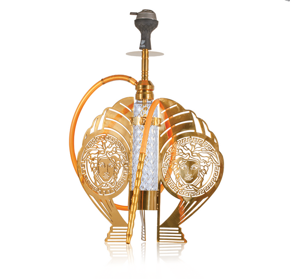 VG France Versache Hookah with 3 Bags (LED & Remote) - Gold