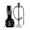 Sultan Orchan Hookah with 2 Bags - Gun Metal / Transparent Base - Image 1