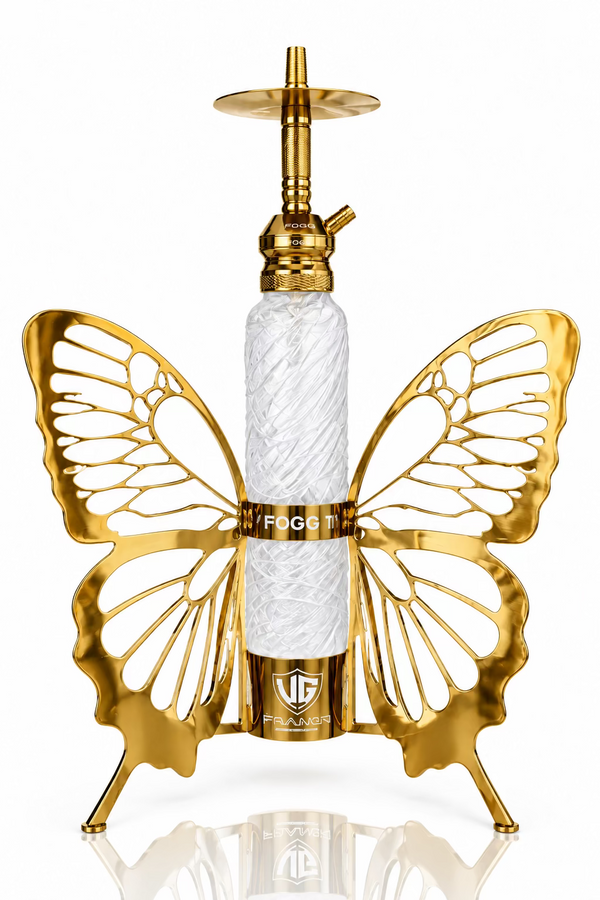 VG France Butterfly Hookah with 3 Bags (LED & Remote) - GoLd / Bronze.