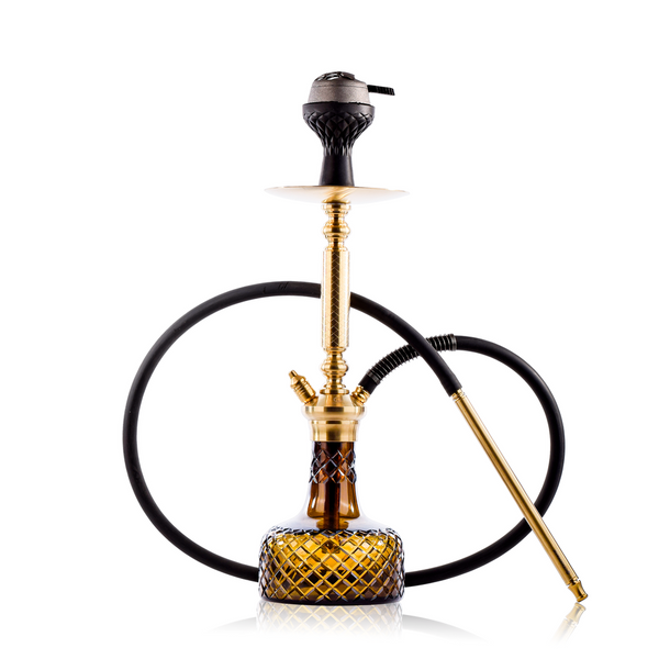 COCOYAYA Valencia Hookah with Bag- Gold / Brown Base