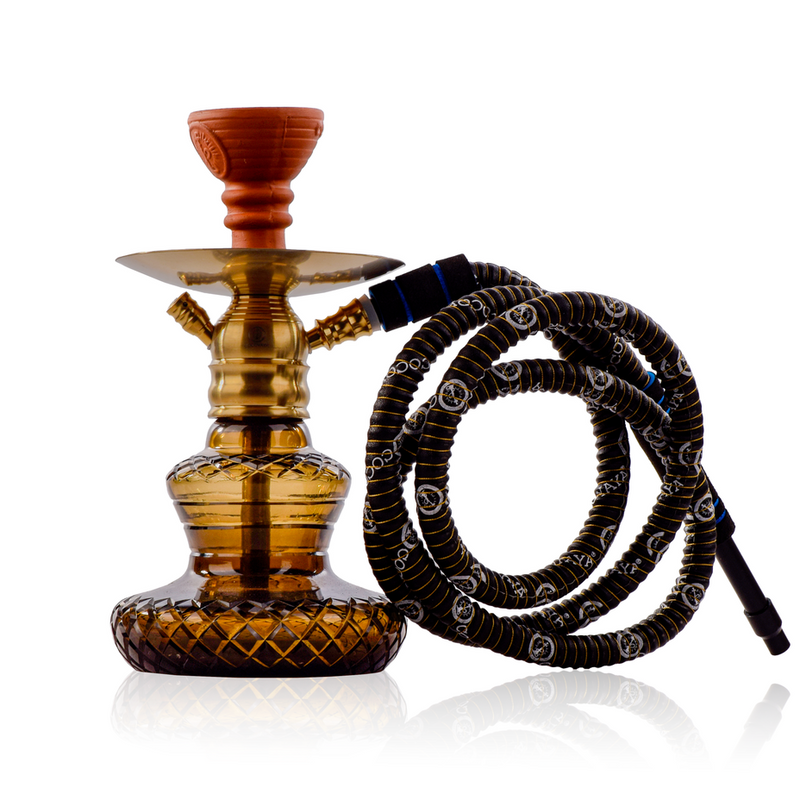 COCOYAYA X4 Carafe Hookah - Gold Stem / Brown Base