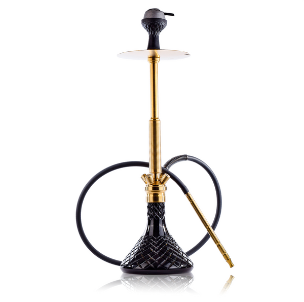 COCOYAYA King Series Spiral Hookah - Gold Stem / Black Base