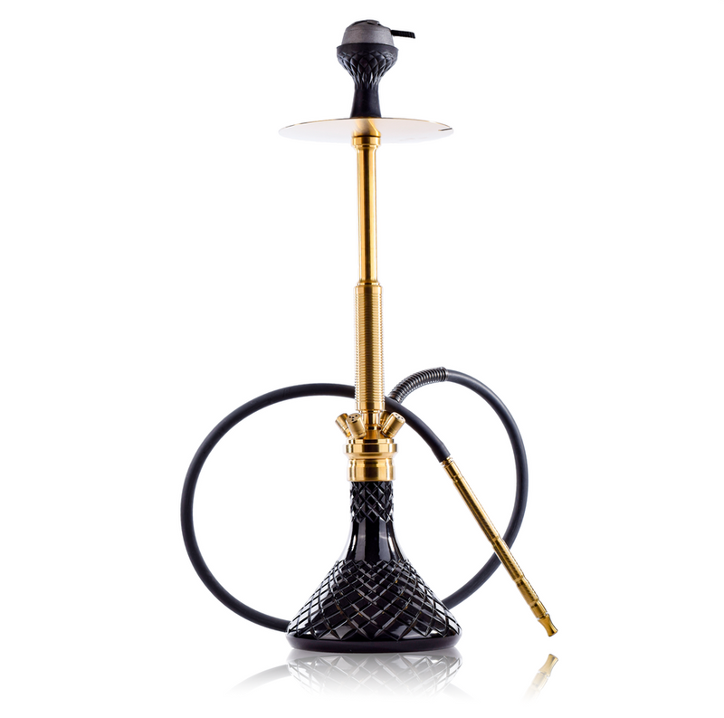 COCOYAYA King Series Spiral Hookah - Gold Stem / Black Base