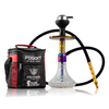 Dark Knight Gem Hookah with Bag - Rainbow Stem / Transparent Base - Image 1