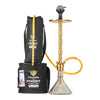 Sultan Hookah with Bags - Transparent Base / Golden Stem - Image 2