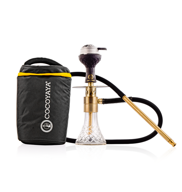 Zippy Hookah - Gold Stem / Transparent Base with bag