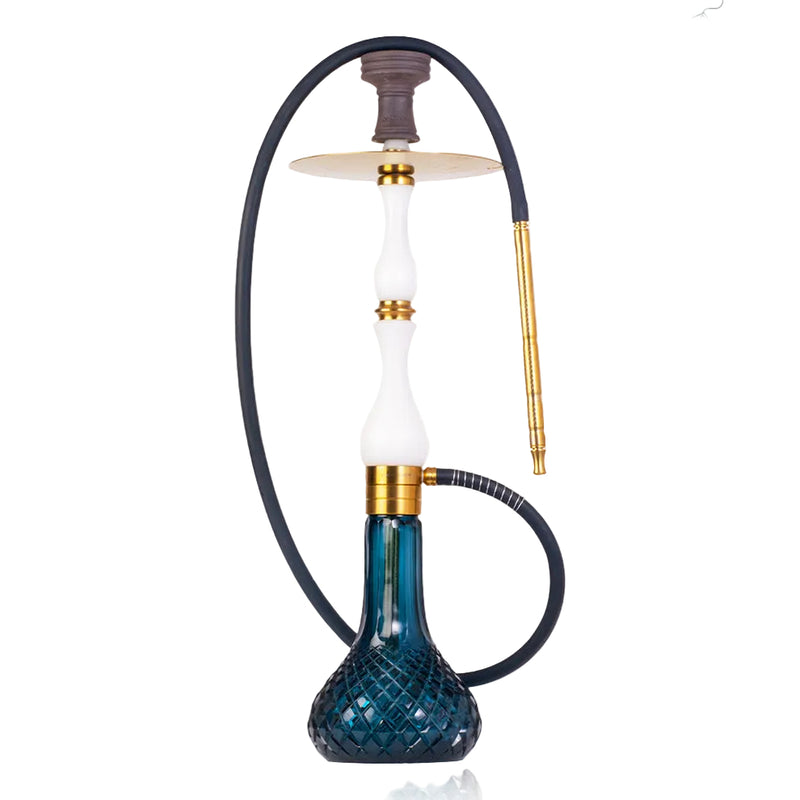 COCOYAYA Ghazi Hookah - Golden Stem / Blue Base