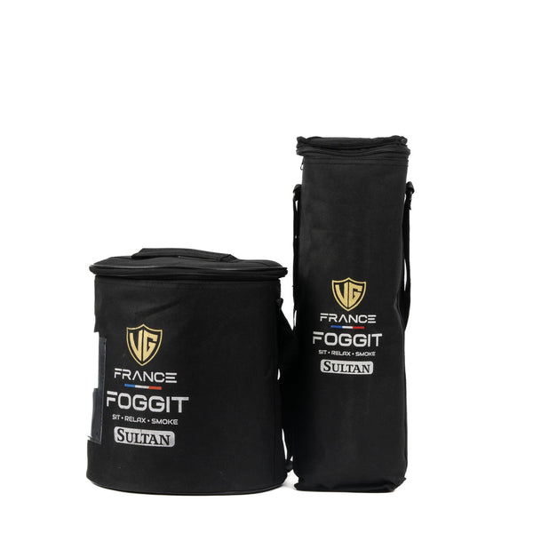 Sultan Hookah with Bags - Transparent Base / Golden Stem