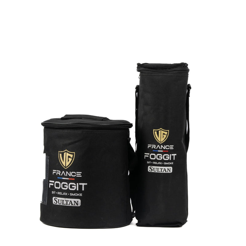 Sultan Hookah with Bags - Transparent Base / Golden Stem