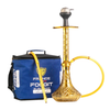 Alexander Hookah with Bag – Gold Stem and Grey Base Hookah - Image 1
