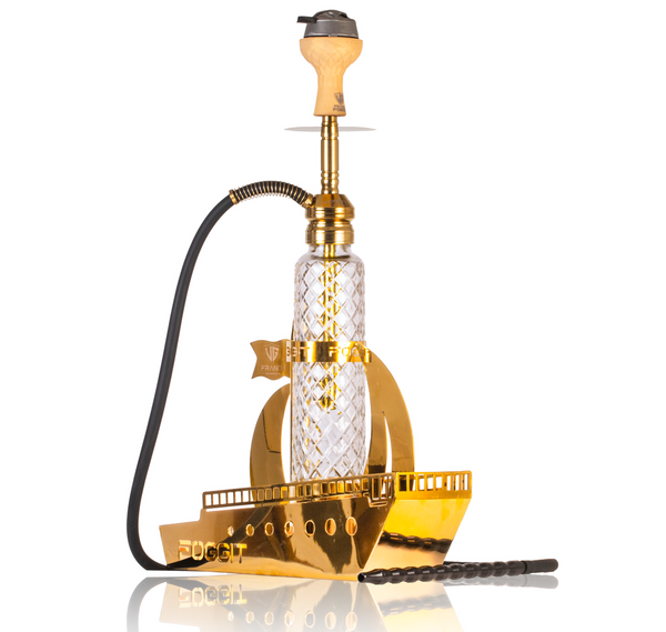 VG France Warship Hookah with LED Light - Gold