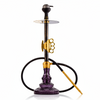 Knuckler Hookah - Golden Stem / Emerald purple Base with Grey bag - Image 4